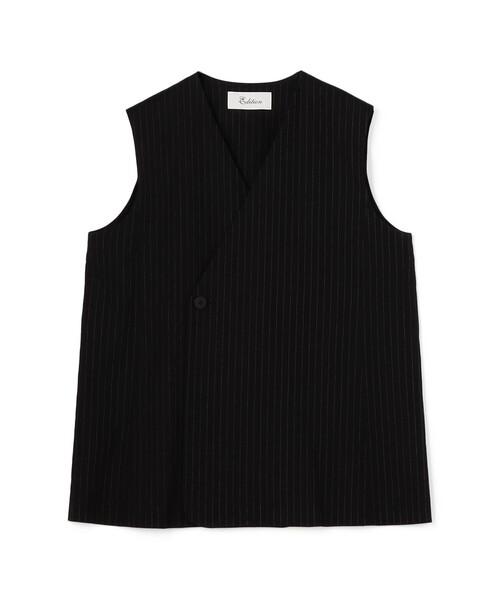 Edition（エディション） ベスト ジレ リネンストレッチ Vネックジレ