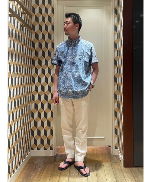 BROOKS BROTHERS パンツ リネン／コットン プレーンフロント
