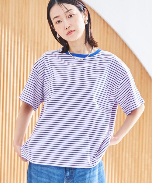 R&D.M.Co- ボーダー 半袖 Tシャツ 日本製 coen（コーエン） tシャツ 半袖 コットンレトロボーダー半袖シャツ