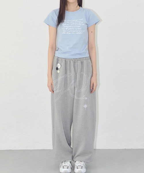 ★FANCY CLUB★バッグ 羽 プリント スウェットパンツ FANCY CLUB スウェットパンツ ジャージ 「FANCY CLUB」ANGEL