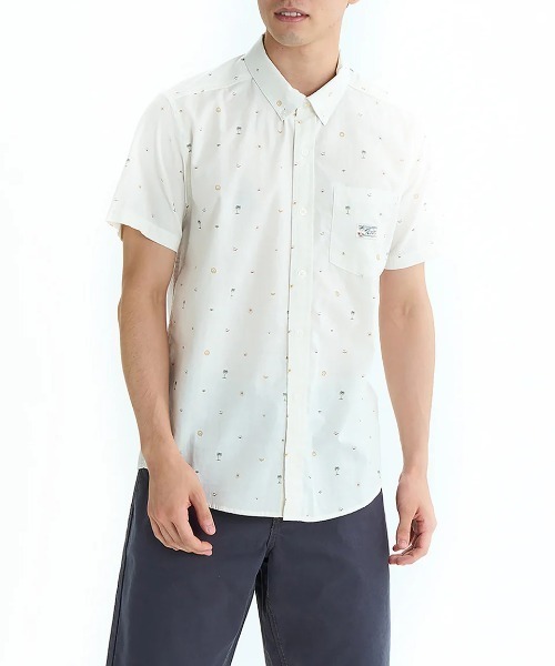 RVCA ルーカ 総柄半袖シャツ ホワイト RVCA(ルーカ) &frasl; 半袖シャツ&frasl;M&frasl;コットン&frasl;ホワイト&frasl;白&frasl;総柄&frasl;HOT FUDGE