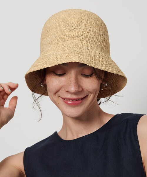 新品UNITED ARROWS ラフィアリボンハット アローズ 麦わら バケット 新品UNITED ARROWS ラフィアリボンハット アローズ 麦わら バケット