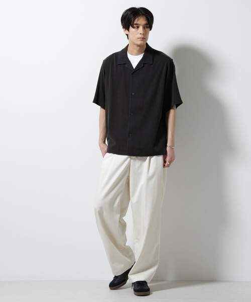 NANO universe シャツ ハンドステッチリラックスシャツ 半袖