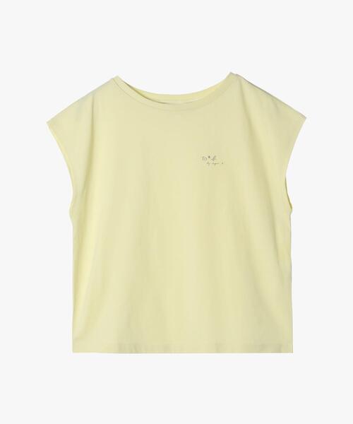 tシャツ グリッターロゴフレンチスリーブTシャツ レディース To b. by agnes tシャツ グリッターロゴフレンチスリーブTシャツ