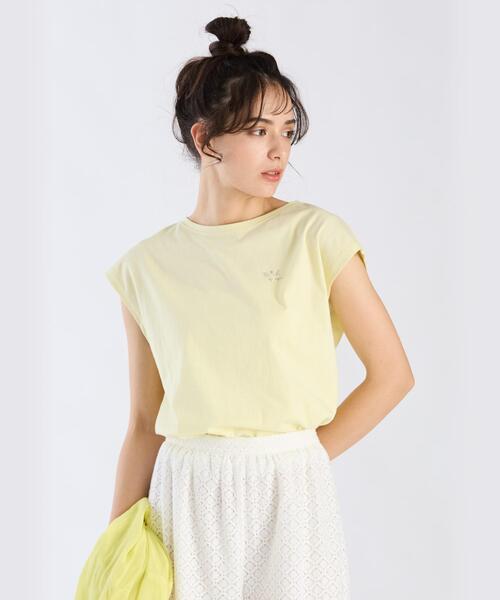 tシャツ グリッターロゴフレンチスリーブTシャツ レディース To b. by agnes tシャツ グリッターロゴフレンチスリーブTシャツ