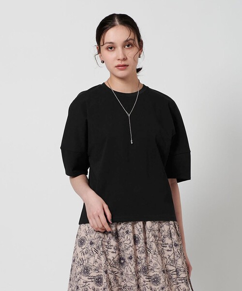 tシャツ コットン カーブスリーブ 5分袖カットソー 2 レディース