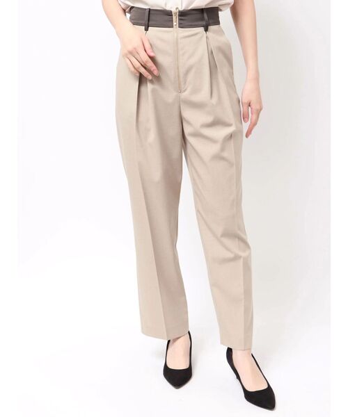 TONAL（トーナル） パンツ サテンウエストタックパンツ レディース