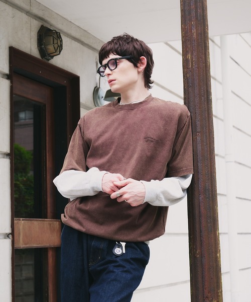 Dunst ♥ UNISEX WAVE LOGO T-SHIRT /追跡付 Adoon plain tシャツ WAVE LOGO DRAWCORD T-SHIRT / ウェーブ