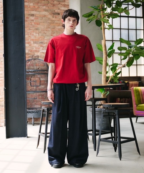 Adoon plain tシャツ 「新色追加 ネイビー系」WAVE LOGO DRAWCORD T