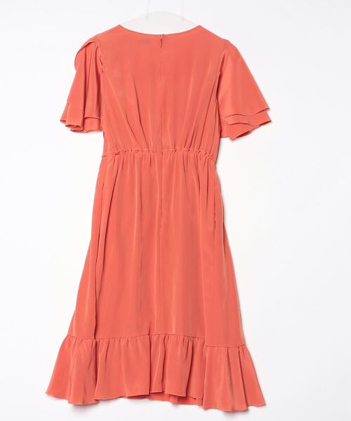 「FLICKA」 フリル半袖ワンピース 0 オレンジ レディース_画像2