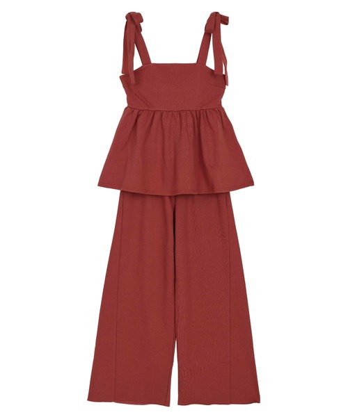 Ameri（アメリ） サロペット オーバーオール SWEAT PEPLUM SET ROMPERS
