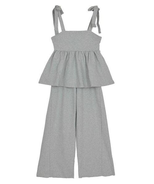 Ameri（アメリ） サロペット オーバーオール SWEAT PEPLUM SET ROMPERS