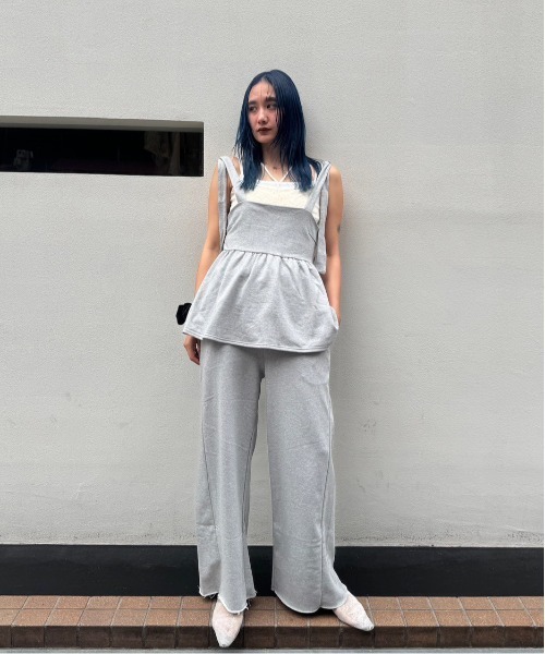 Ameri（アメリ） サロペット オーバーオール SWEAT PEPLUM SET ROMPERS