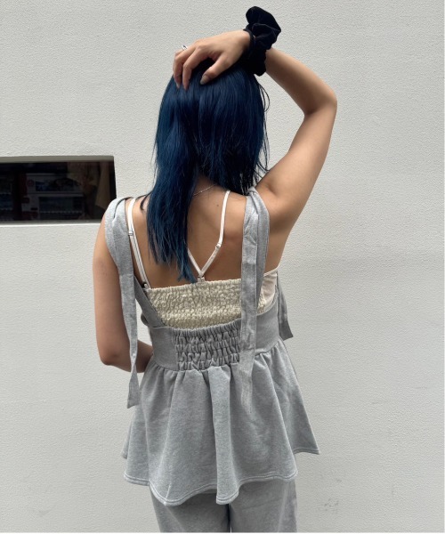 Ameri（アメリ） サロペット オーバーオール SWEAT PEPLUM SET ROMPERS