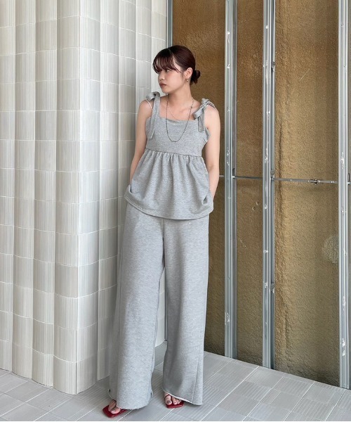 Ameri（アメリ） サロペット オーバーオール SWEAT PEPLUM SET ROMPERS