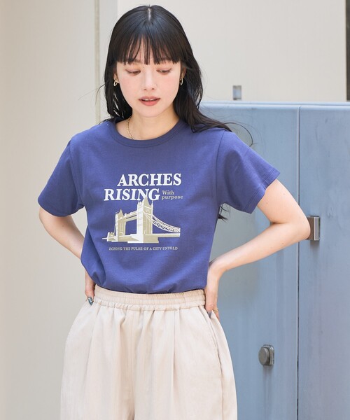 tシャツ フロント刺繍Tシャツ レディース フロントロゴ刺繍Tシャツ【UVケア/洗濯機洗い可/接触冷感】（T