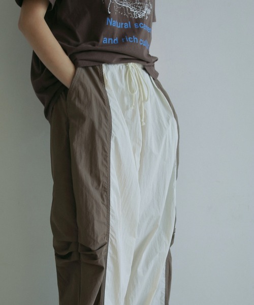 anuke パンツ Bicolor Parachute Pants レディース : ZOZOTOWN