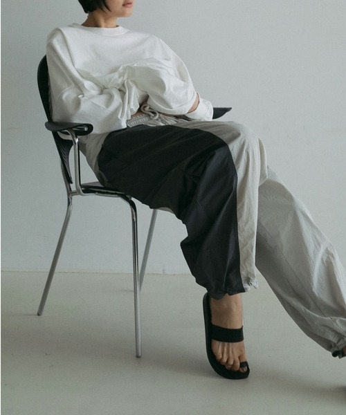 【anuke】Bicolor parachute pants 38size ànuke online store（アンヌーク） / Bicolor Parachute
