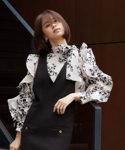 SNIDEL 「SNIDEL」 長袖ブラウス ONE SIZE ネイビー レディース