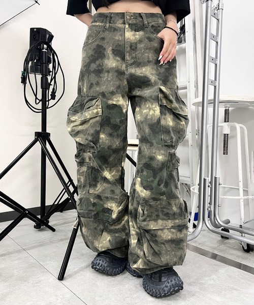 パンツ カモフラユーティリティカーゴパンツ レディース メンズ