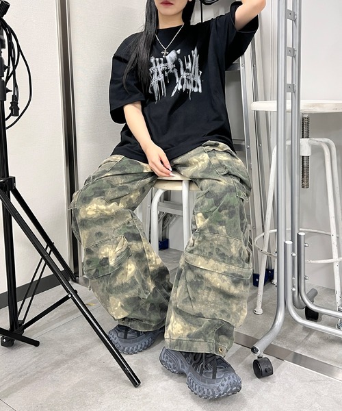 パンツ カモフラユーティリティカーゴパンツ レディース メンズ