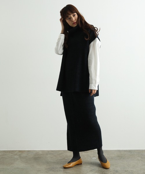 「Adam et Rope' Le Magasin」 ニットスカート FREE ネイビー レディース_画像4