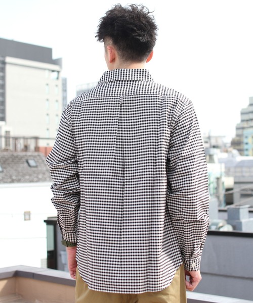 DANTON 長袖シャツ サイズ44 チェック柄 Danton 「DANTON」 チェック柄長袖シャツ 44 ブルー メンズ