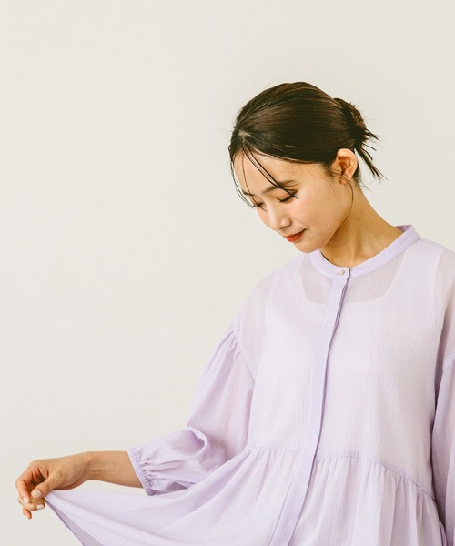 「GLOBAL WORK」 7分袖チュニック LARGE ホワイト レディース