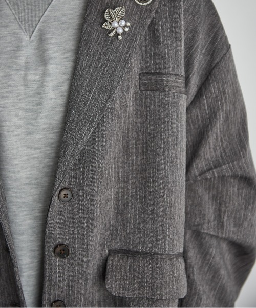 THE Yon ジャケット テーラードジャケット ヘリンボーンタックスリーブ