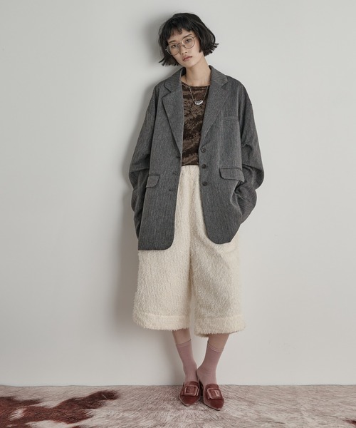 THE Yon ジャケット テーラードジャケット ヘリンボーンタックスリーブ
