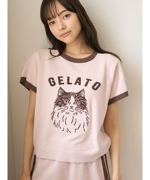 パジャマ ルームウェア エアリーモコモチーフジャガードリンガープルオーバー レディース | gelato pique | 03