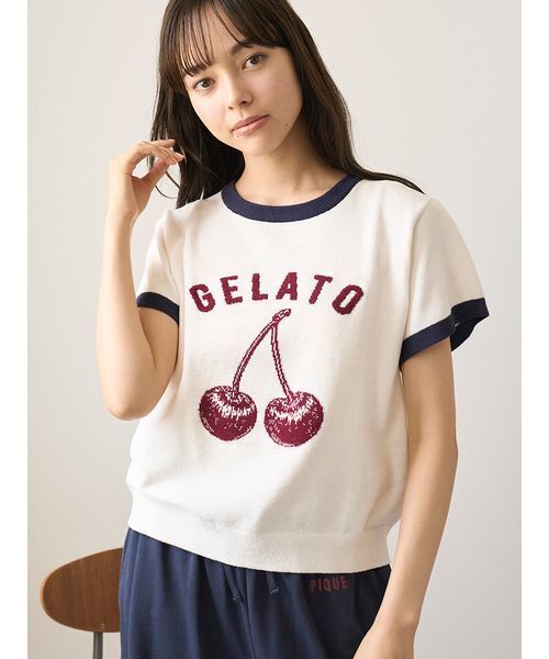 パジャマ ルームウェア エアリーモコモチーフジャガードリンガープルオーバー レディース | gelato pique | 05
