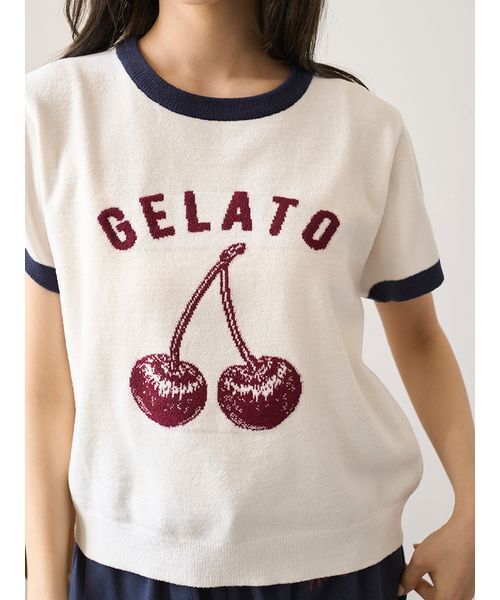 パジャマ ルームウェア エアリーモコモチーフジャガードリンガープルオーバー レディース | gelato pique | 09