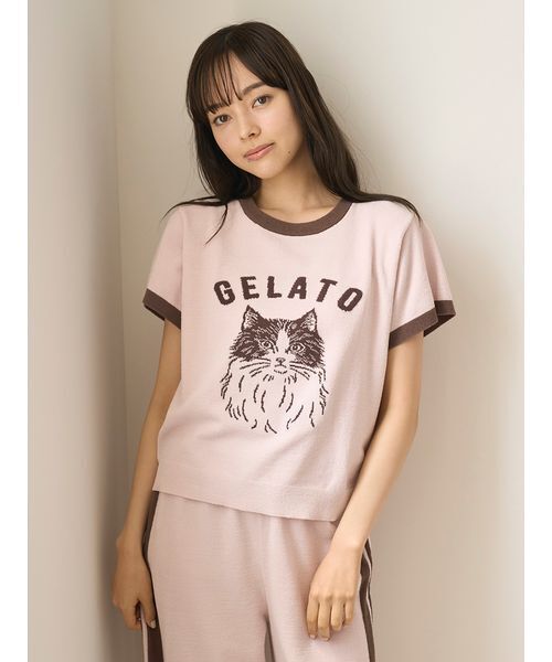 パジャマ ルームウェア エアリーモコモチーフジャガードリンガープルオーバー レディース | gelato pique | 15
