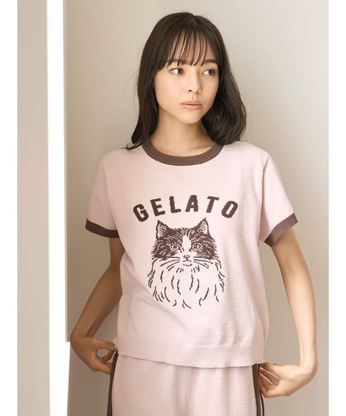 パジャマ ルームウェア エアリーモコモチーフジャガードリンガープルオーバー レディース | gelato pique | 16