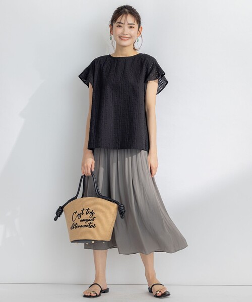 「組曲」 半袖ブラウス 7 ブルー レディース_画像5