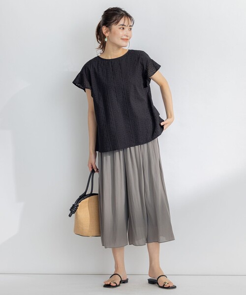 「組曲」 半袖ブラウス 7 ブルー レディース_画像6