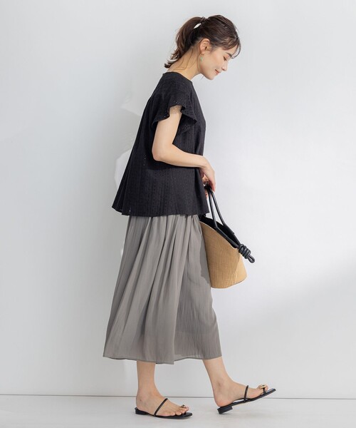 「組曲」 半袖ブラウス 7 ブルー レディース_画像7