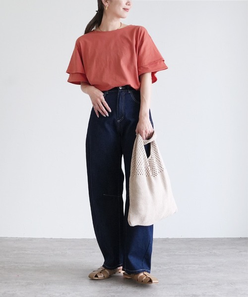 「reca」 半袖カットソー M コーラル レディース_画像5