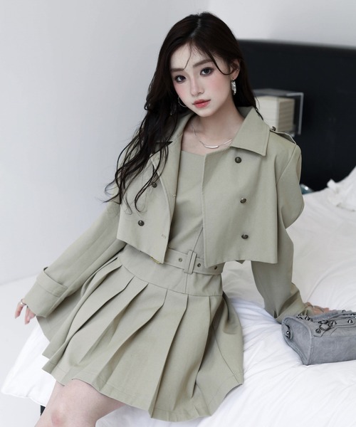 GIRLのセットアップ ワンピース Lace Ladies（レースレディース） ノーカラージャケット&コクーン