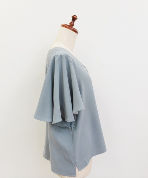 「CLETTE」 半袖ブラウス 3L ブルー レディース_画像6