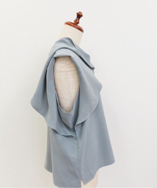 「CLETTE」 半袖ブラウス 3L ブルー レディース_画像7
