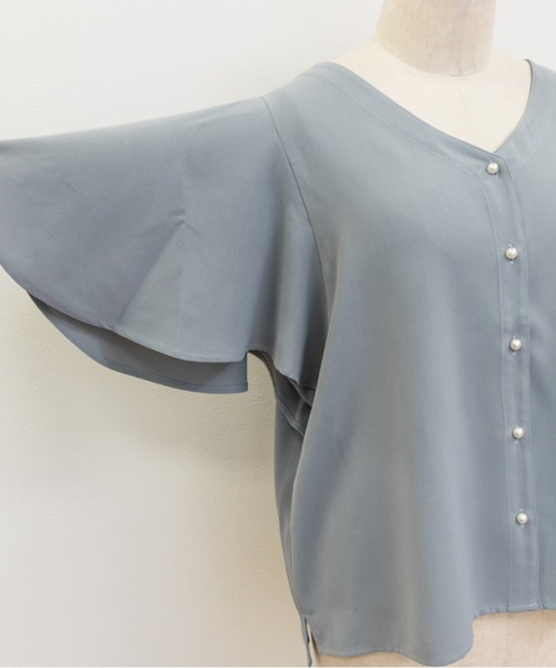 「CLETTE」 半袖ブラウス 3L ブルー レディース_画像8
