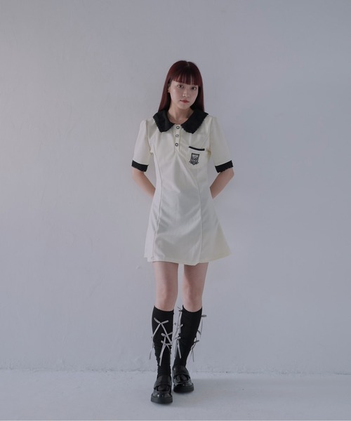 「Uenui」 半袖ワンピース L ホワイト レディース_画像4