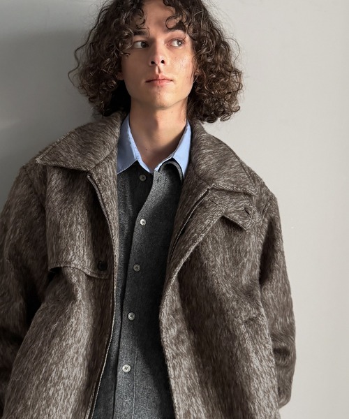 Classical Origin ブルゾン アウター シャギーファー素材2way襟