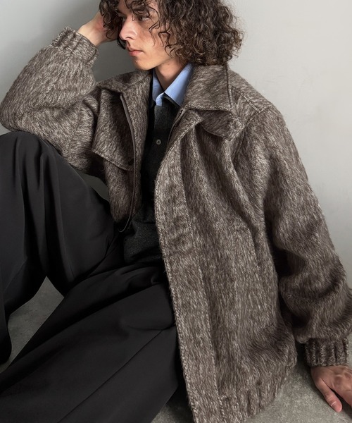 Classical Origin ブルゾン アウター シャギーファー素材2way襟