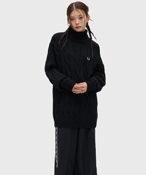 FRED PERRY（フレッドペリー） ニット セーター Roll Neck Cable Knit