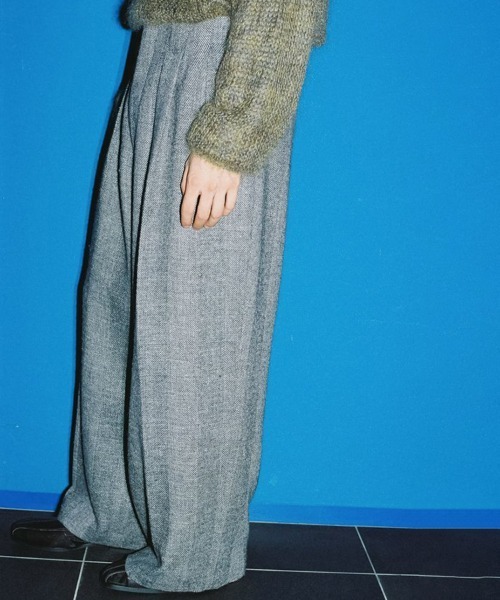 LIDnM（リドム） スラックス WOOL LINEN OXFORD BAGS メンズ