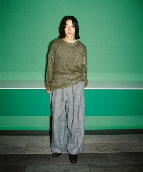 LIDnM（リドム） スラックス WOOL LINEN OXFORD BAGS メンズ