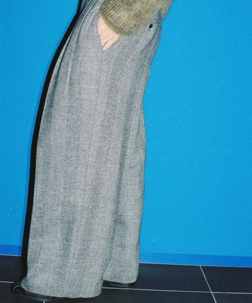 LIDnM（リドム） スラックス WOOL LINEN OXFORD BAGS メンズ